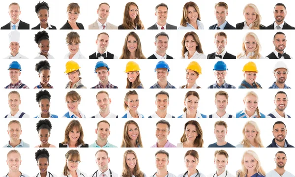 Collage av personer med olika yrken — Stockfoto