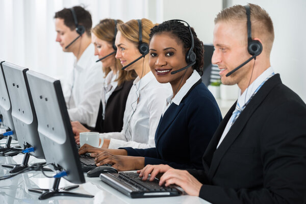 Businesspeople Working In Call Center 