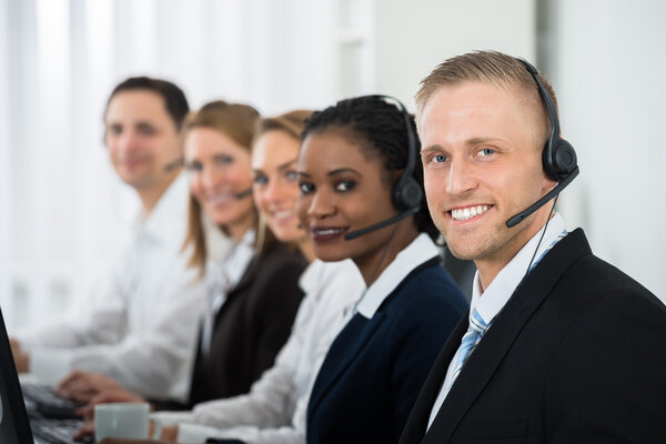 Businesspeople Working In Call Center