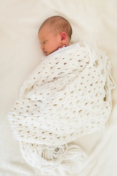 Newborn Baby Wrapped In Blanket