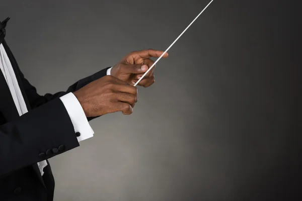 Music Conductor Hands Holding Baton — Stock Photo, Image