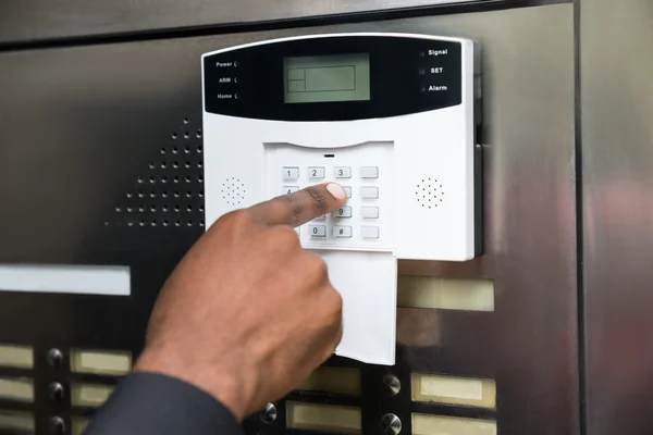 Businessperson Entering Code In Security System — Stock Photo, Image