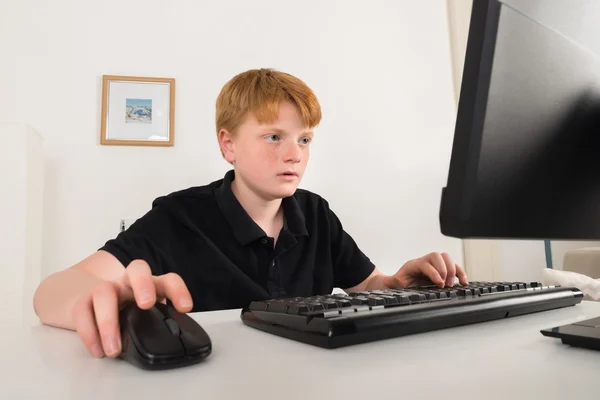 Niño usando computadora —  Fotos de Stock