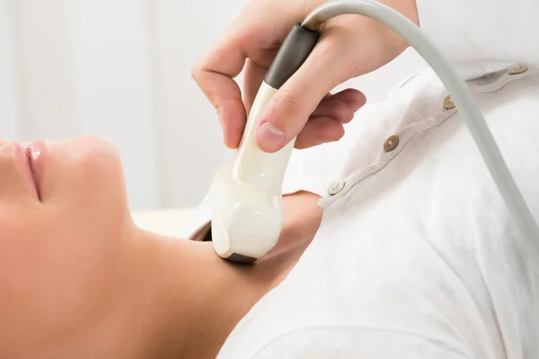 Neck Ultrasound Examination At Hospital — Stock Photo, Image