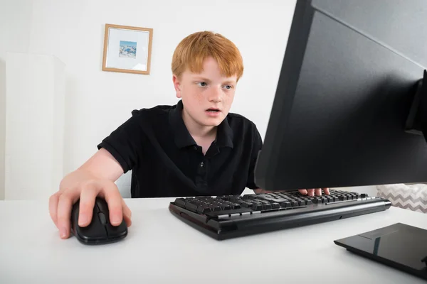 Niño usando computadora —  Fotos de Stock