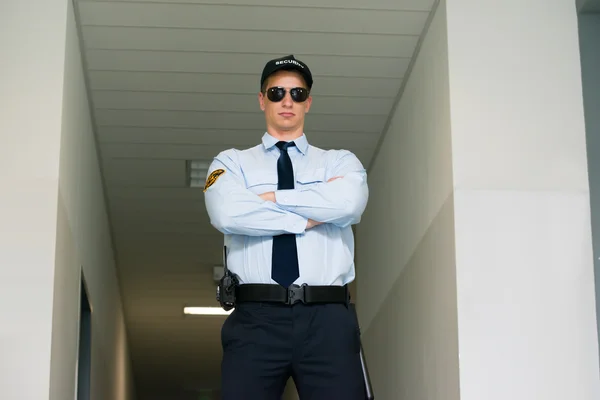 Security Guard Standing At The Entrance — Stock Photo, Image