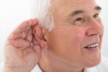 Senior Man Trying To Hear clipart