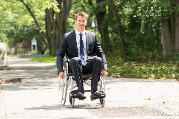 Young Disabled Man On Wheelchair — Stock Photo, Image