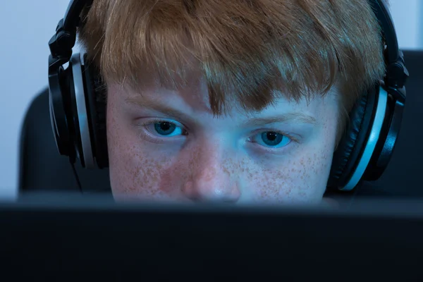 Boy Working On Computer — Stock Photo, Image