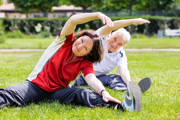 Senior par tränar — Stockfoto