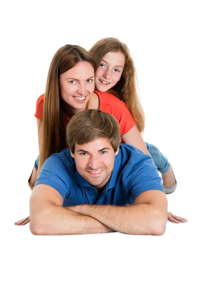 Family Lying On Top Of Each Other — Stock Photo, Image