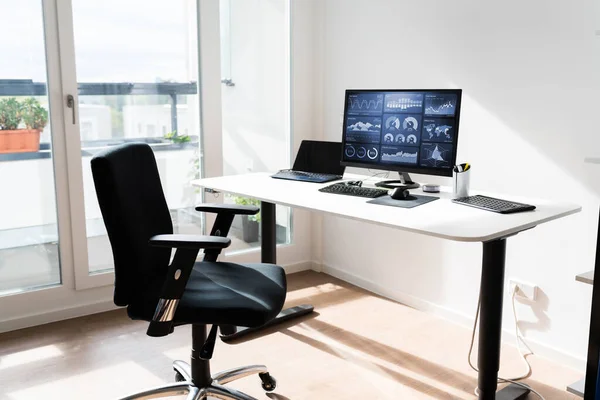 Meubles Bureau Domicile Moniteur Ordinateur Bureau — Photo