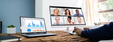 Çevrimiçi Video Konferansı. Uzak Webinar Buluşması