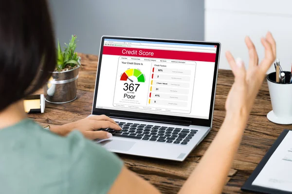 Dålig Online Credit Score Rating Datorn — Stockfoto