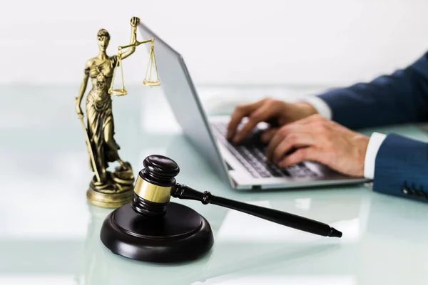 Law Tech Concept Negocios Legales Línea Justicia —  Fotos de Stock