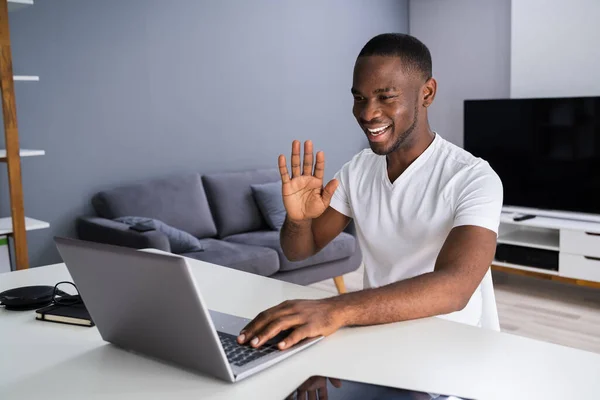 Online Videokonferenz Auf Tablet Computer — Stockfoto