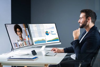 Çevrimiçi Video Konferansı Görüşmesi. Webinar Konferansı