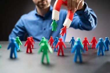 Müşterileri ve müşterileri mıknatısla çeker. Kurşun Yakalama Konsepti