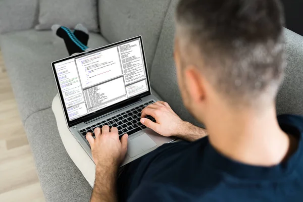 Software Developer Programmer Working Laptop Computer — Stock Photo, Image