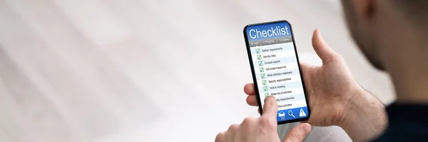 Check List Rappel Des Tâches Application Pour Téléphone Portable — Photo