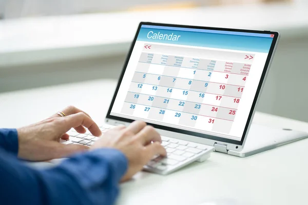 Business Appointment Calendar Planner Convertible Laptop — Stock Photo, Image