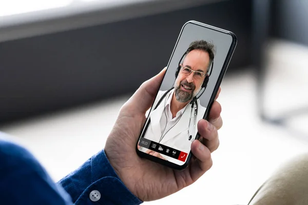 Medical Online Video Conference Doctor Laptop Computer — Stock Photo, Image