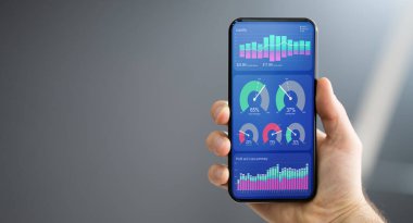 Smartphone 'da Öngörü İşletmesi KPI Veri Teknolojisi Kontrol Paneli