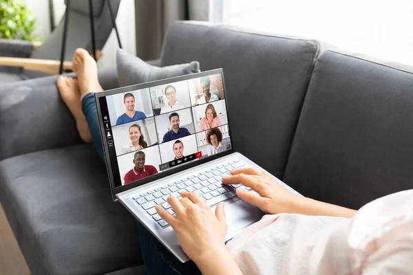 Online Video Conferentie Webinar Meeting Call Computer — Stockfoto