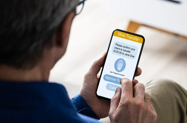 Online Bank Handel Pengar Överföring Faktor App — Stockfoto