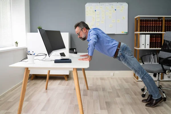 Office Workout Exercise Push Workplace — Stock Photo, Image