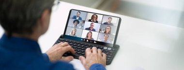 Video Konferansı Elearning Webinar Çağrısı veya Çevrimiçi Röportaj