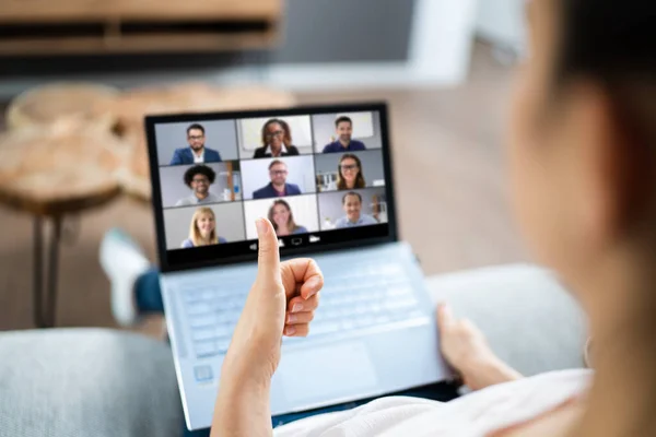 Webinar Videoconferenza Elearning Dal Vivo Sul Computer Portatile — Foto Stock