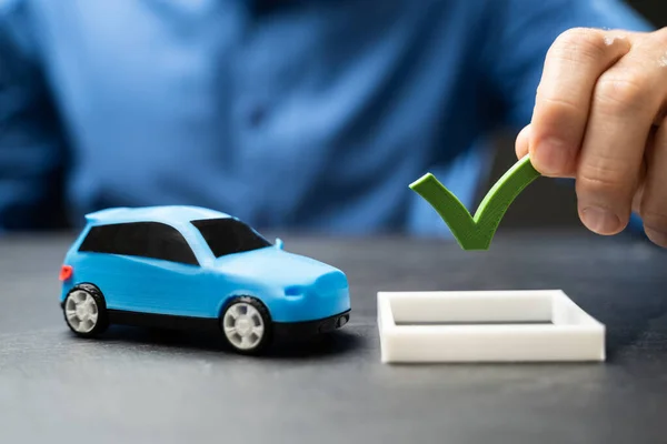 Car Buy Sell Checklist Evaluarea Mașinii Verifică Mark — Fotografie, imagine de stoc