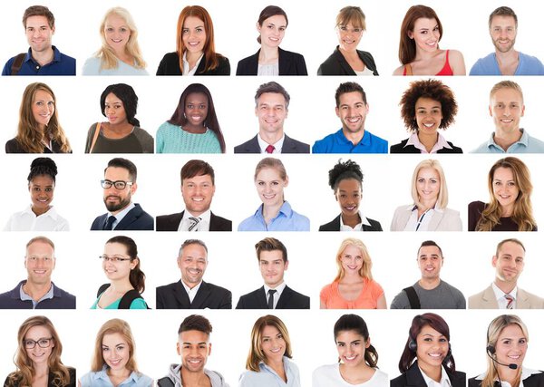 Diverse People Face Or Avatar Portrait Collage