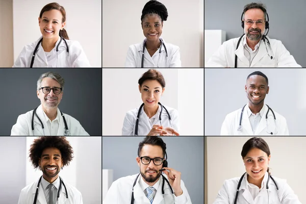 Doutor Line Vídeo Conferência Treinamento Médico Tela Computador — Fotografia de Stock