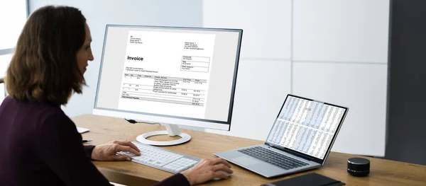 Professionele Gecharterde Factuur Bill Software Office — Stockfoto