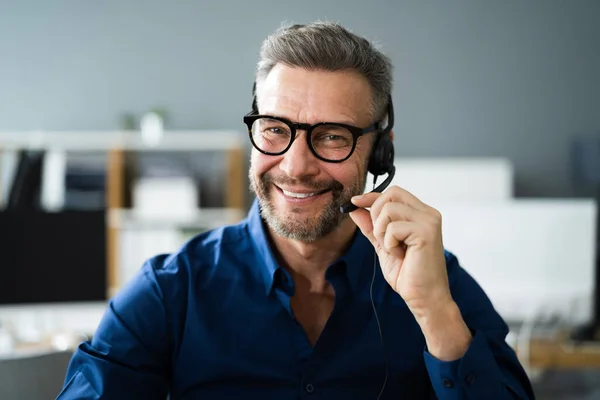 Vídeo Conferência Line Chamada Negócios Chat Retrato — Fotografia de Stock