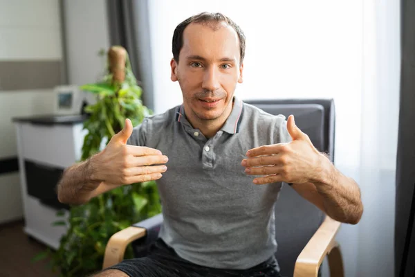 Adult Learning Sign Language Deaf Disabled — Stock Photo, Image