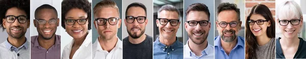Diverse Geschäftsleute Avatar Portrait Collage Foto — Stockfoto