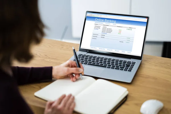 Checking Online Savings Bank Account Office — Stock Photo, Image