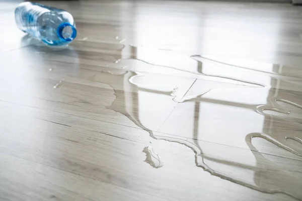 Agua Superficie Del Piso Casa Daño Laminado — Foto de Stock