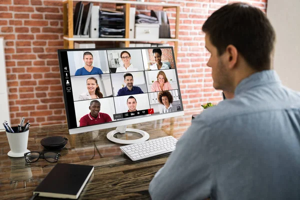 Video Conferenza Online Webinar Meeting Call — Foto Stock