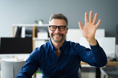 Video Konferansı Çevrimiçi İş Görüşmesi veya Sohbet Portresi