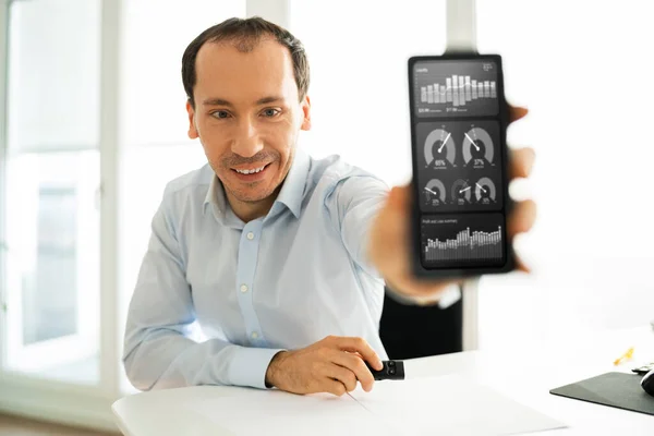 Business Growth Data Dashboard Smartphone Mobiele Telefoon — Stockfoto