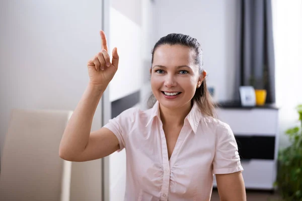 Man Raising Hand Training Video Conference Call — Stock Photo, Image