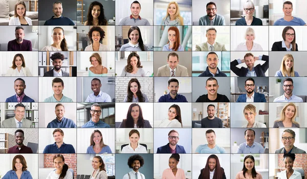 Online Video Conferencing Call Group Chat Screen — Stock Photo, Image