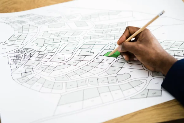 Земельна Карта План Міського Будівництва Або Ділянка — стокове фото