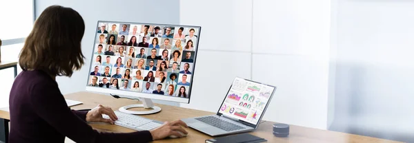 Lärande Företag Online Video Conference Webinar Möte — Stockfoto