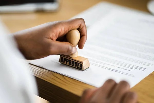 Carimbo Certificado Contrato Notário Afro Americano — Fotografia de Stock