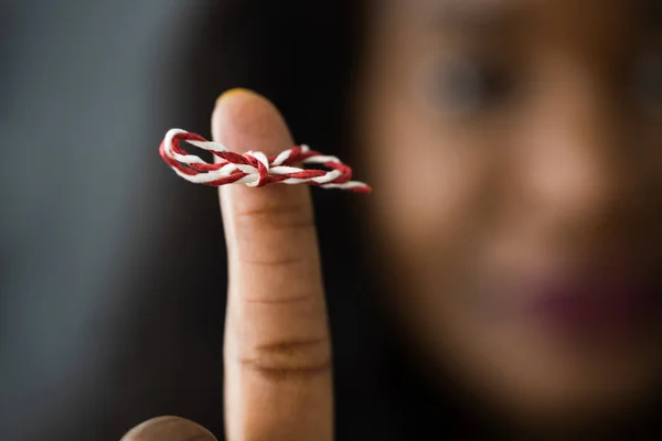 Африканська Американська Жінка Стрічкою Пам Яті Забудь Допомога Розуму — стокове фото